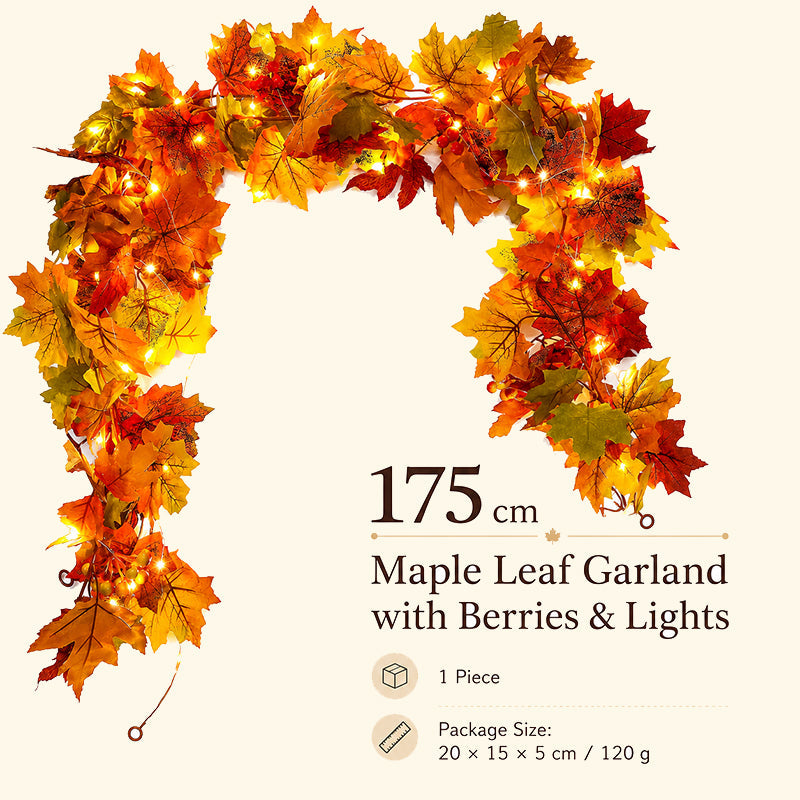 Autumn Maple Leaf Garland Decoration Set | Create a Warm Autumn Home Atmosphere