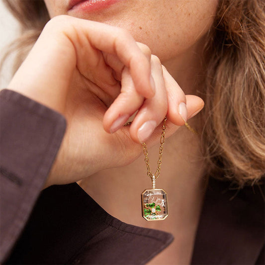 Personalized glass photo box pendant