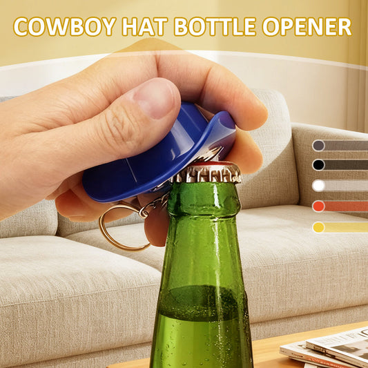 🤠 Cowboy Hat Bottle Opener Keychain – The Wild West in Your Pocket!