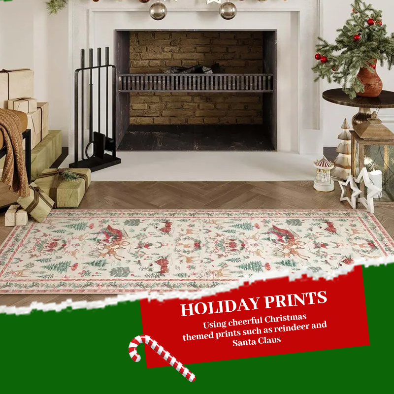 🦌Christmas Deer Santa Rug