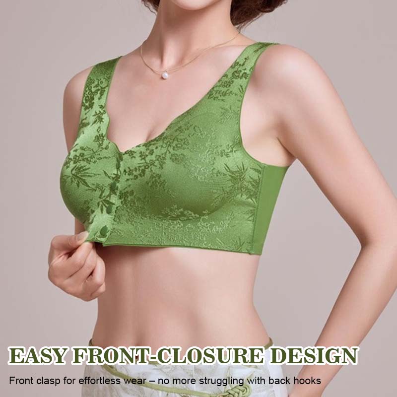 Embossed Jacquard Front-Closure Bra