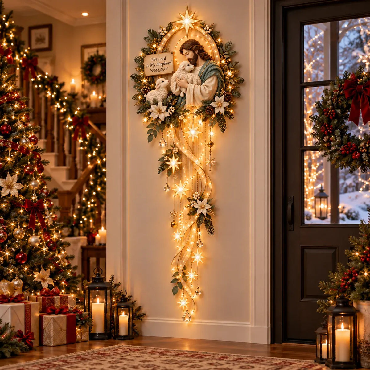 ✝️ Nativity Starfall Wall Light | Warm Golden Bethlehem Glow for Christmas Walls ⭐