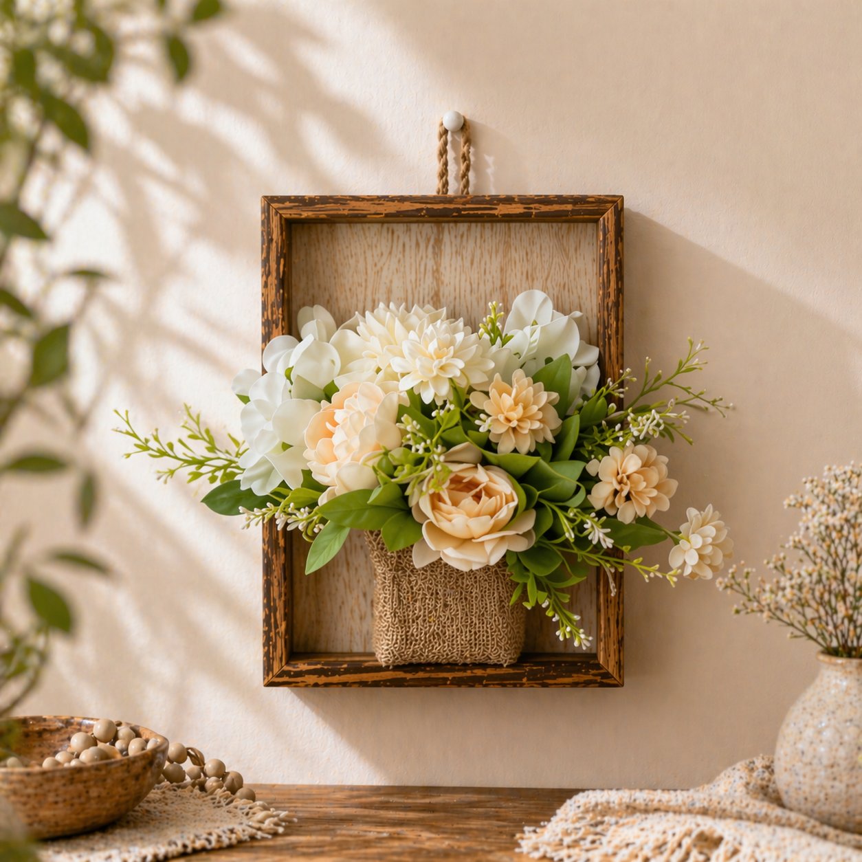 Eternal Bloom: The Rustic Floral Wall Gallery