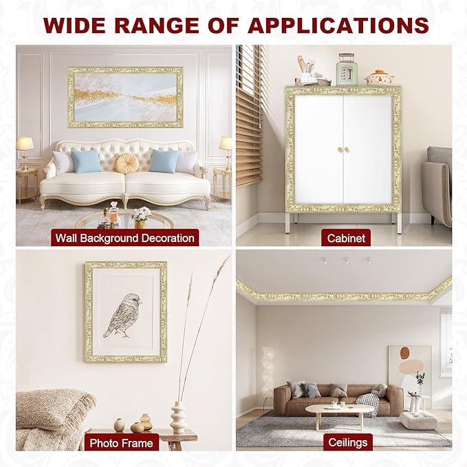 Molding Trim Wall Trim Peel and Stick Wall Molding for Mirror Frames, Furniture, Ceiling Decor