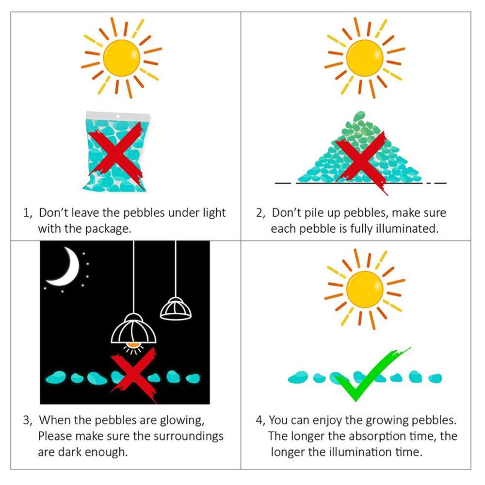 Luminous Stones – Mixed Color Glow (100 PCS)