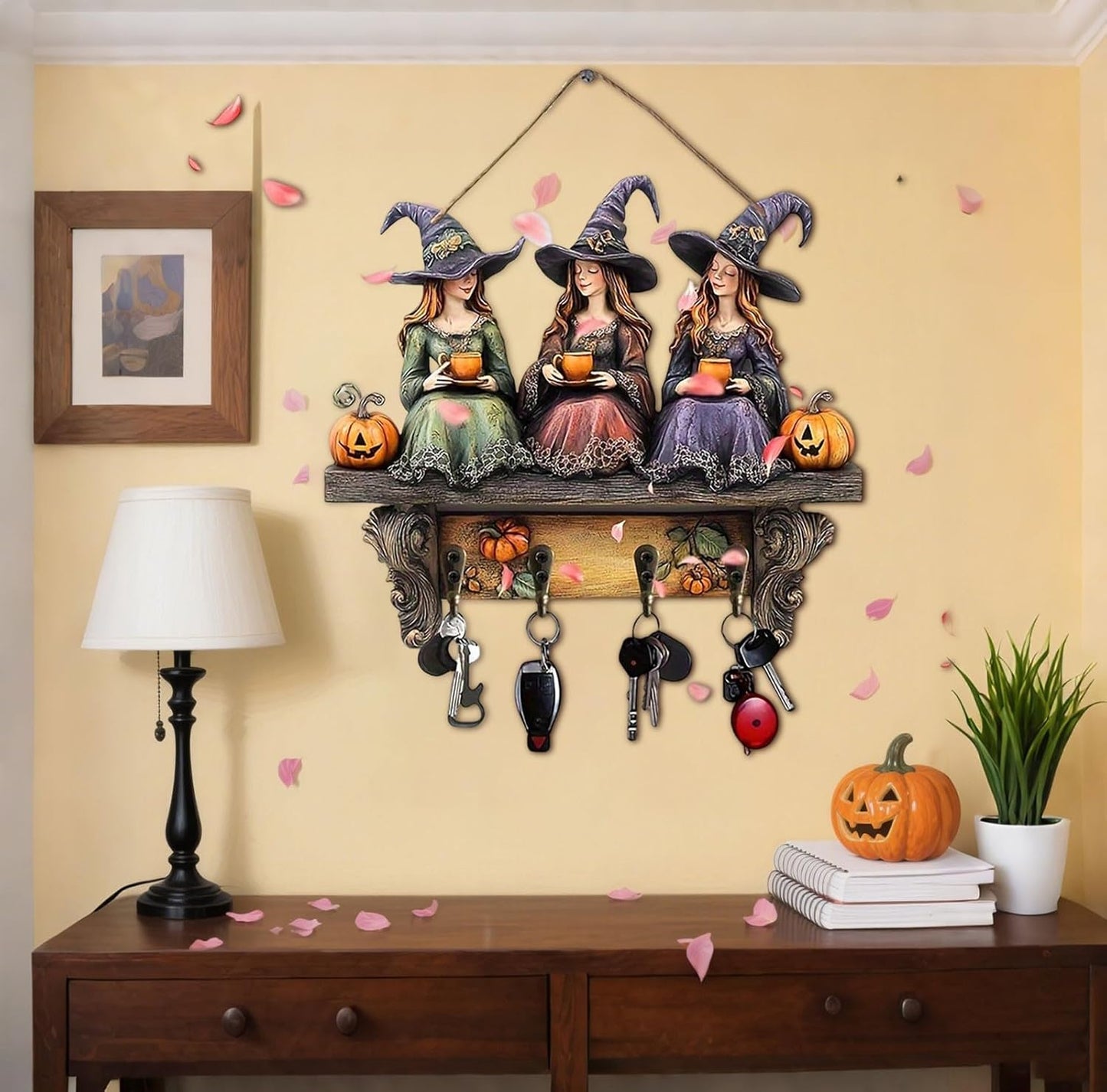 🎃2025 Halloween Witch Keyring Wooden Wall Decoration