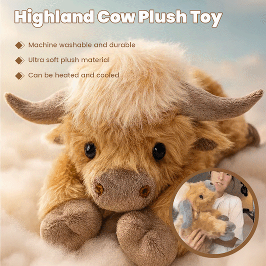 Cute cartoon highland cow stuffed animal