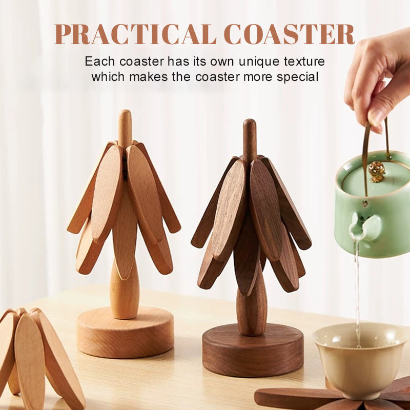 Premium Heat-Resistant Natural Wooden Trivet Set for Hot Dishes