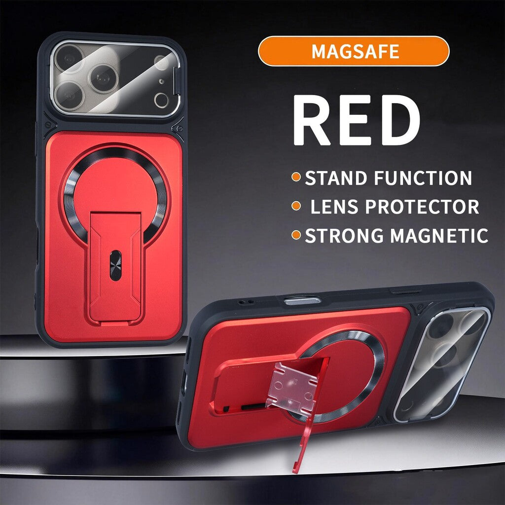 MagSafe Magnetic Case with Camera Lens Cover & Invisible Stand