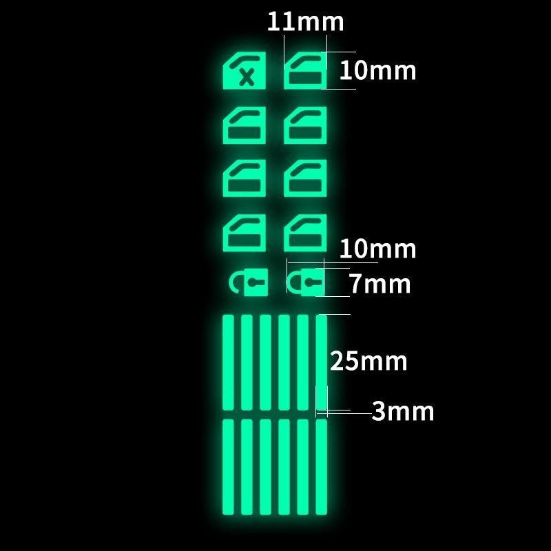 Car Window Lift Switch Luminous Stickers - Colorful Night Glow Warning Button Decal