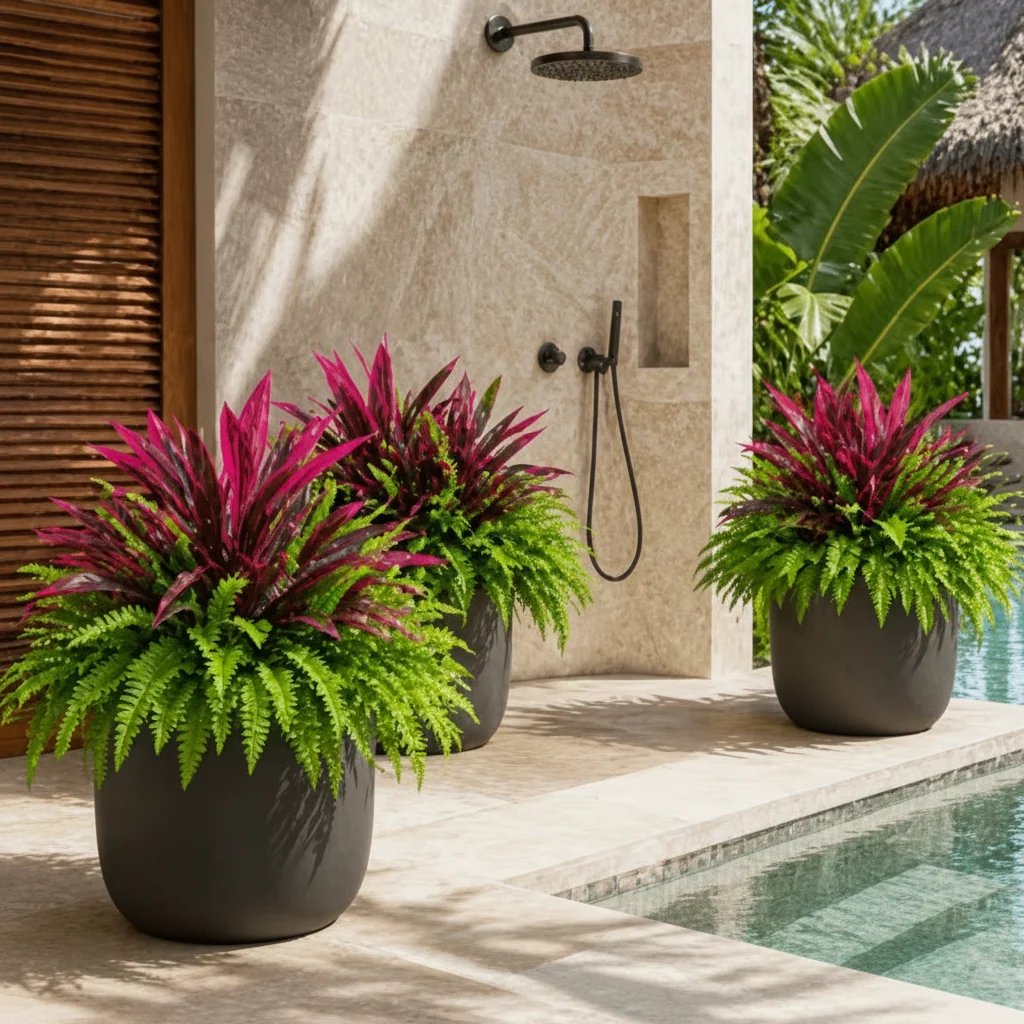 š„Summer Specialš„ UV-resistant artificial ferns & red dragon trees ā Full, lush & colourfast!