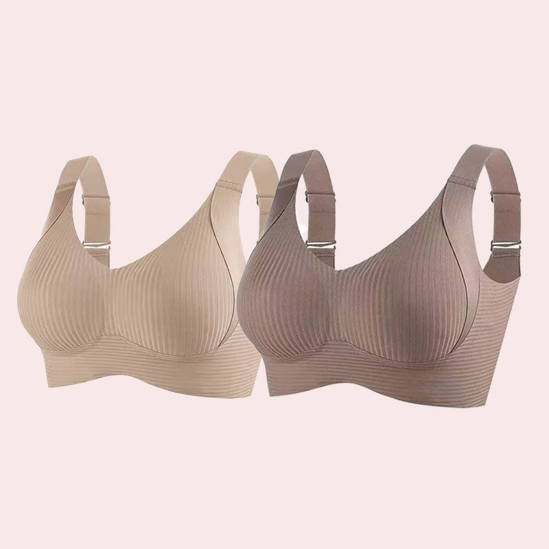 🎁Women's Ribbed Push Up Adjustable Wireless Bra