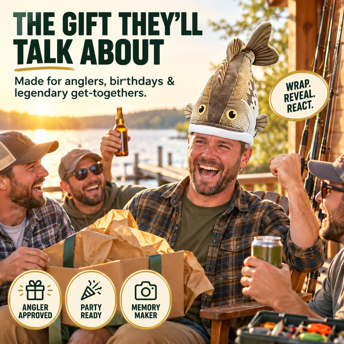 ๐ฅLast day 49% OFF๐ Funny 3D Fish Hat โ Funny Fishing Gift for Anglers, Lake Days & Parties