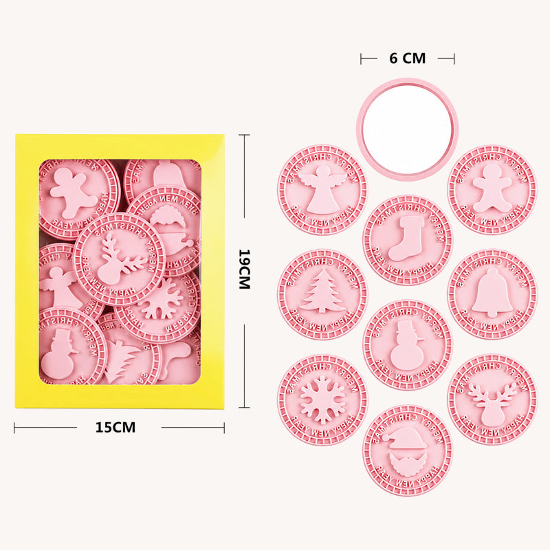 🎄🍪 Festive Christmas Cookie Cutter Set – 3D Holiday Baking Stamps for Reindeer, Snowflakes & More