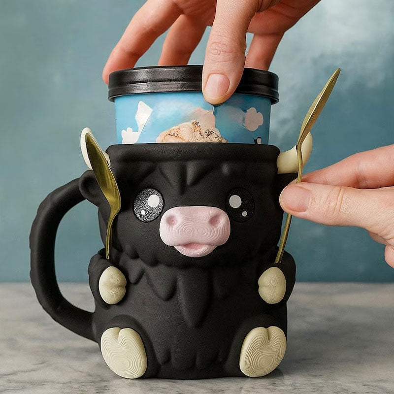 Ferdinand Highland Cow Ice Cream Pint Holder