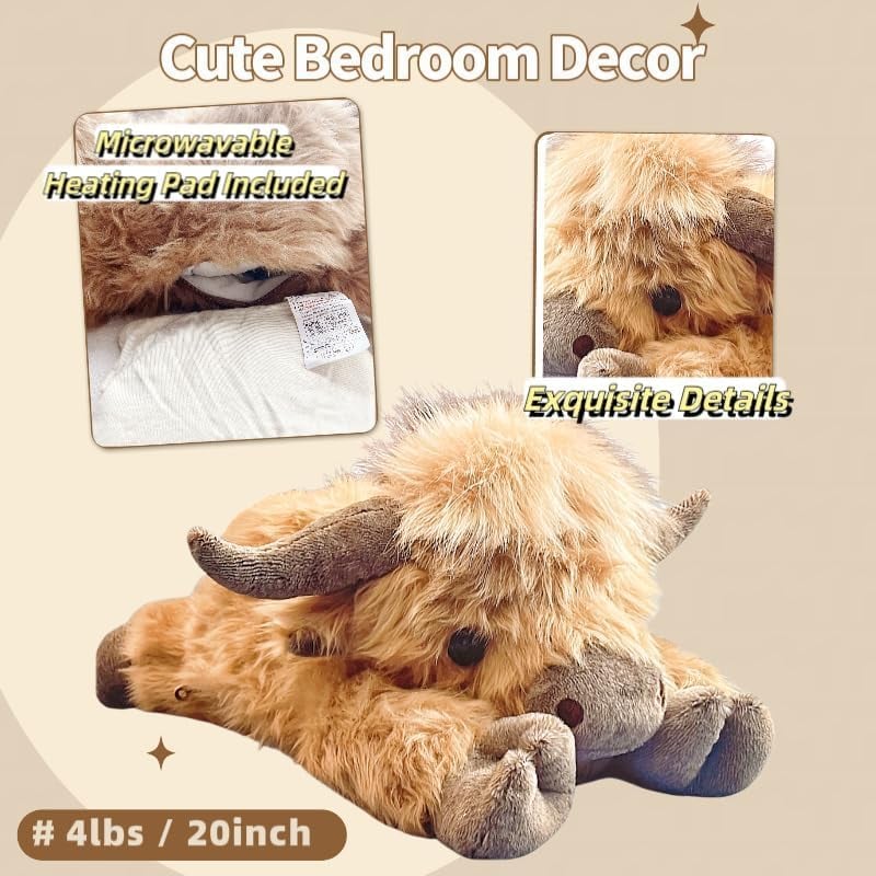 Cute cartoon highland cow stuffed animal