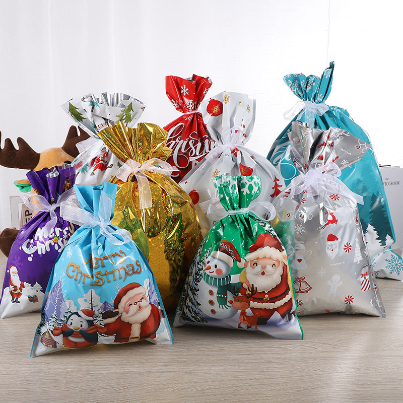 Christmas gift bags with drawstrings