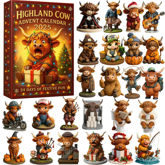 🐮Highland Cow Advent Calendar 2025🎄✨ - 3D Handmade Highland Cow Doll(24Pcs)