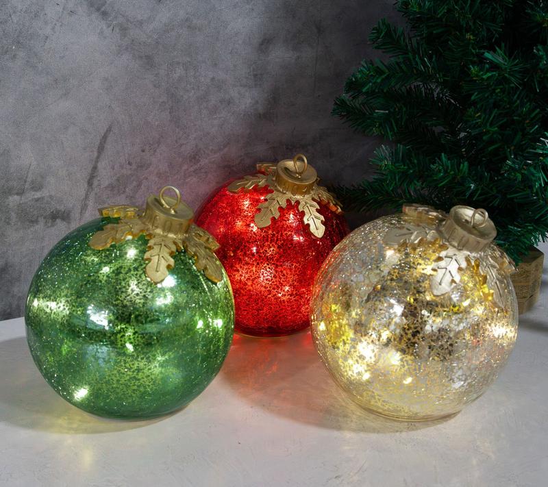 Glass Tabletop Christmas Ornaments