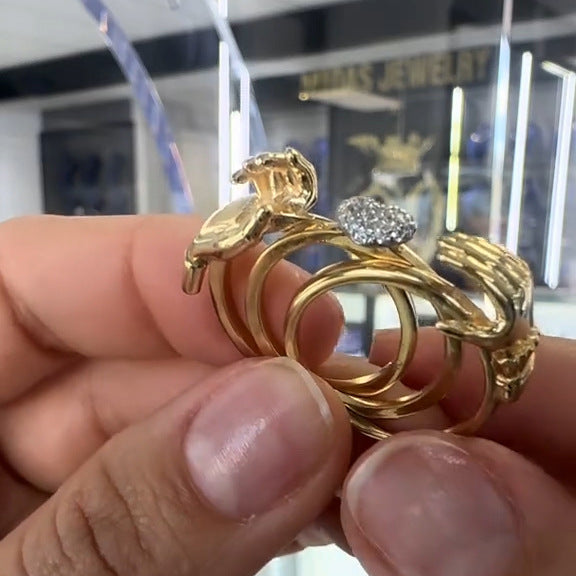 💞 Open Hands Heart Ring