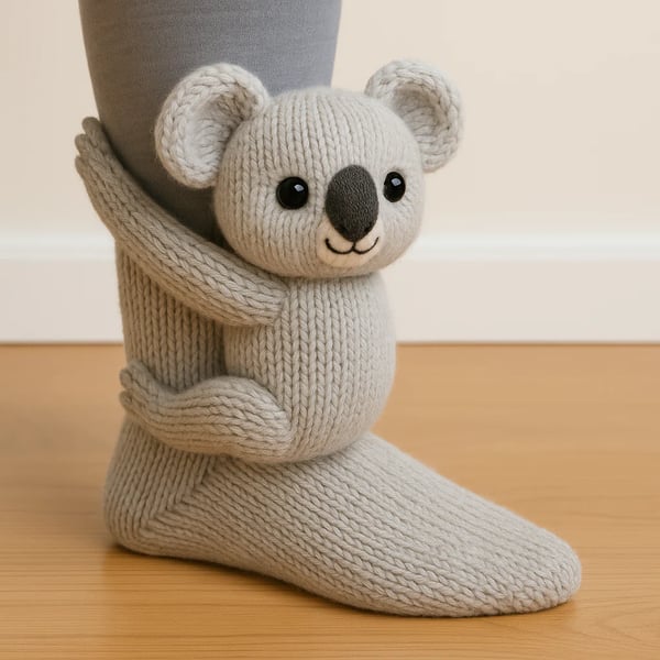 Cozy 3D Knit Animal Socks
