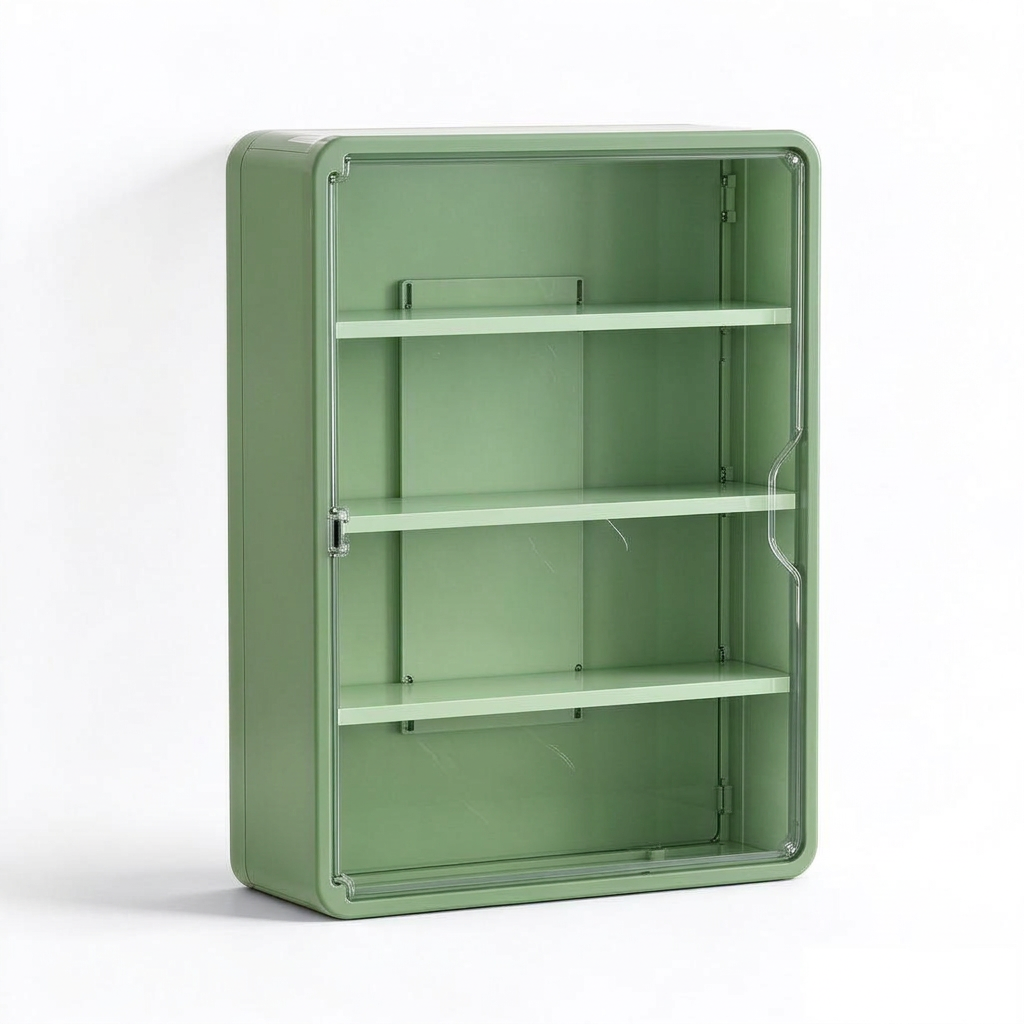 Wall Mounted Clear Action Figure Display Case and Storage Organizer with Two Shelves
