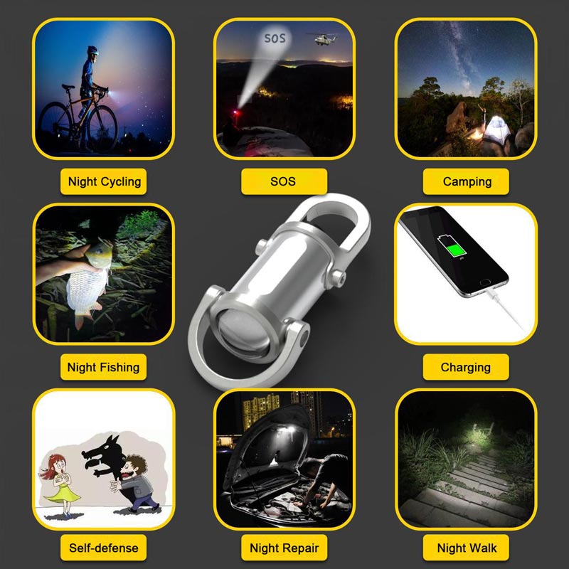 🔥1200LM Super Bright Mini Keychain Flashlight
