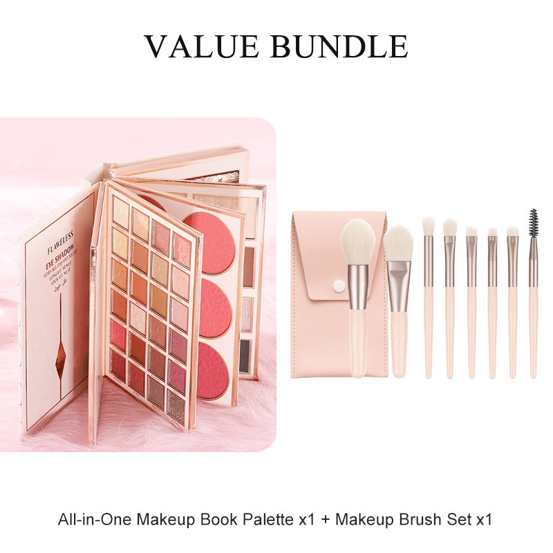 💄50% OFF NOW! All-in-One Makeup Book Palette – Multi Layer Eyeshadow Blush Contour Highlight Makeup Kit, Portable Foldable Makeup Book for Daily & Party Makeup