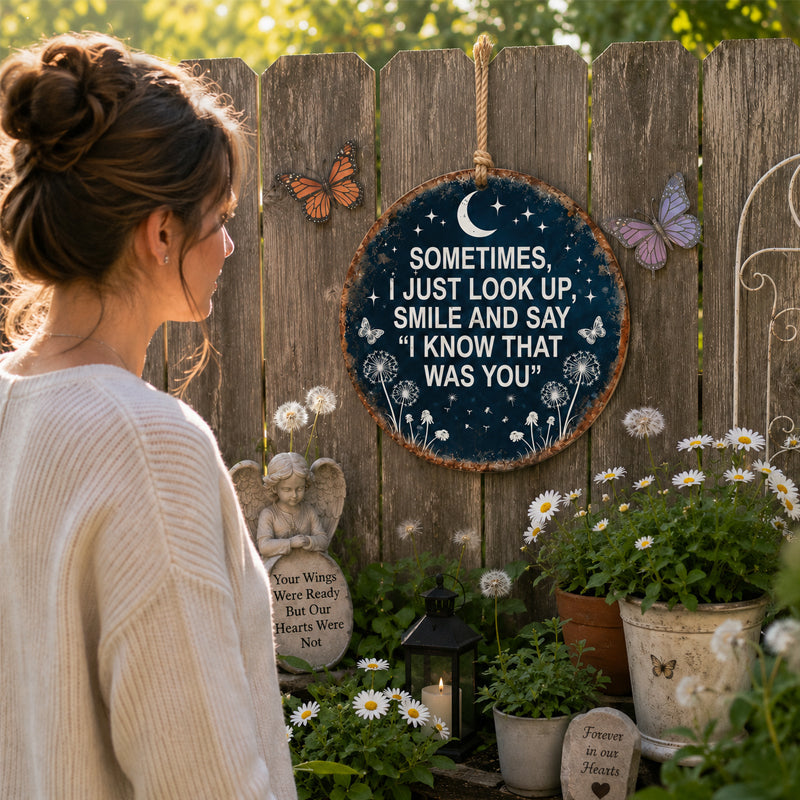 Memorial Garden Hanging Sign – “I Know That Was You” Remembrance Decor