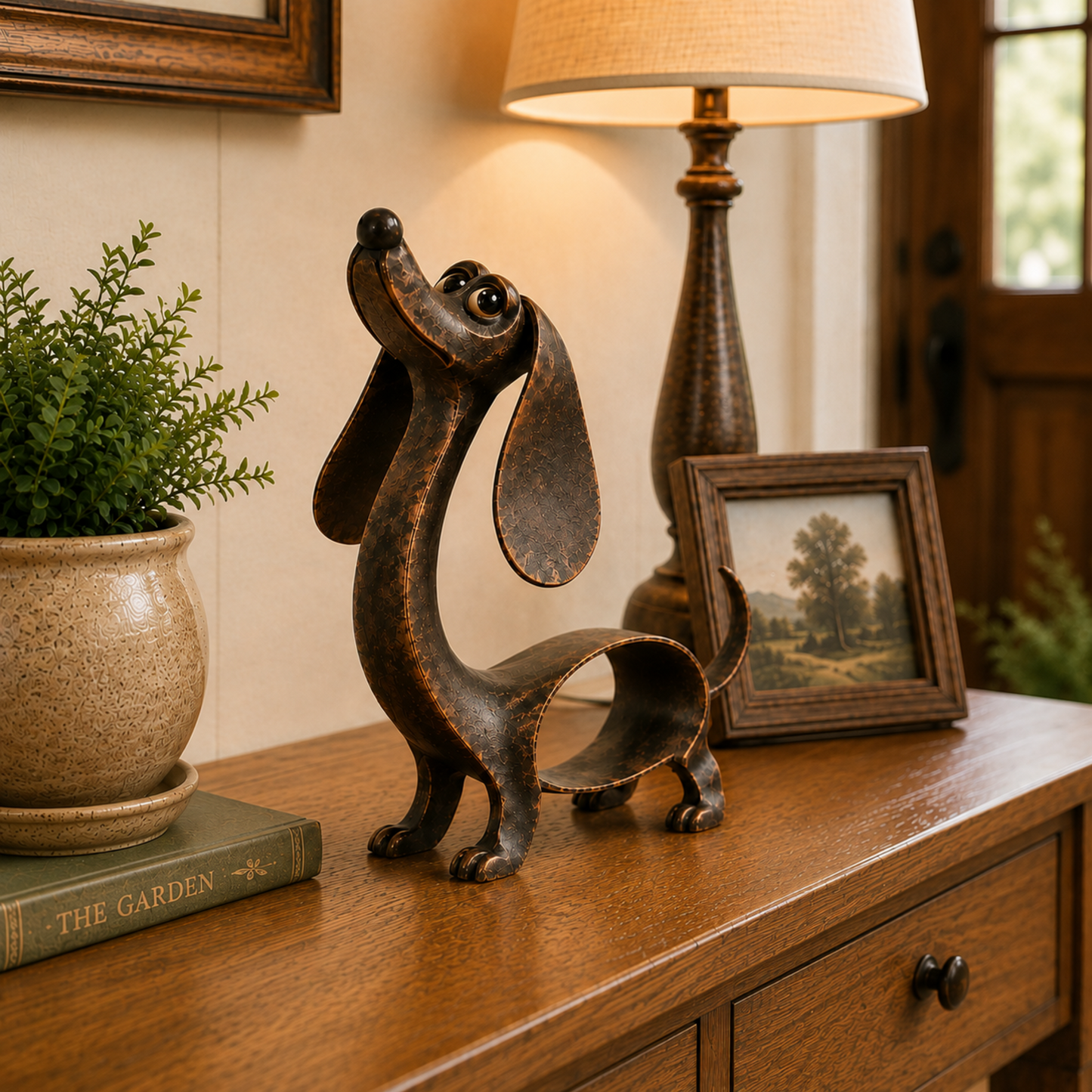 🐶✨Antique Bronze Dachshund Sculpture