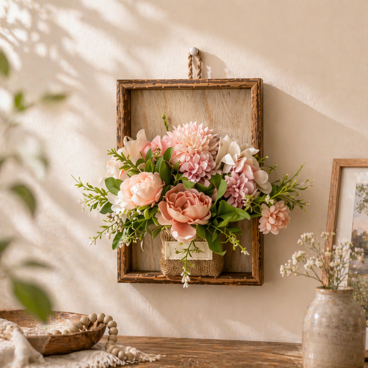 Eternal Bloom: The Rustic Floral Wall Gallery