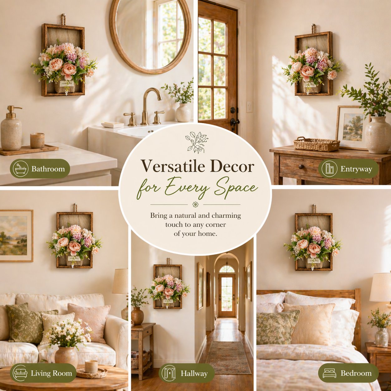 Eternal Bloom: The Rustic Floral Wall Gallery