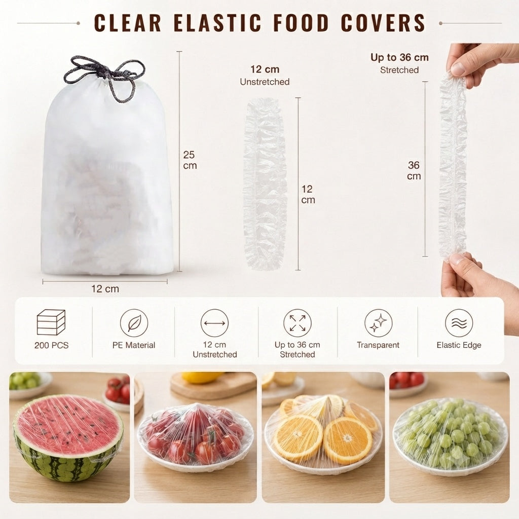 ⌛️ LAST DAY! 🔥 Free Delivery Today Only 🥦 The Laziest (and Best) Way to Keep Food Fresh 👉 No Cling Film Tangles. Just Stretch, Snap & Done! (200-Piece Bulk) 🥗✨