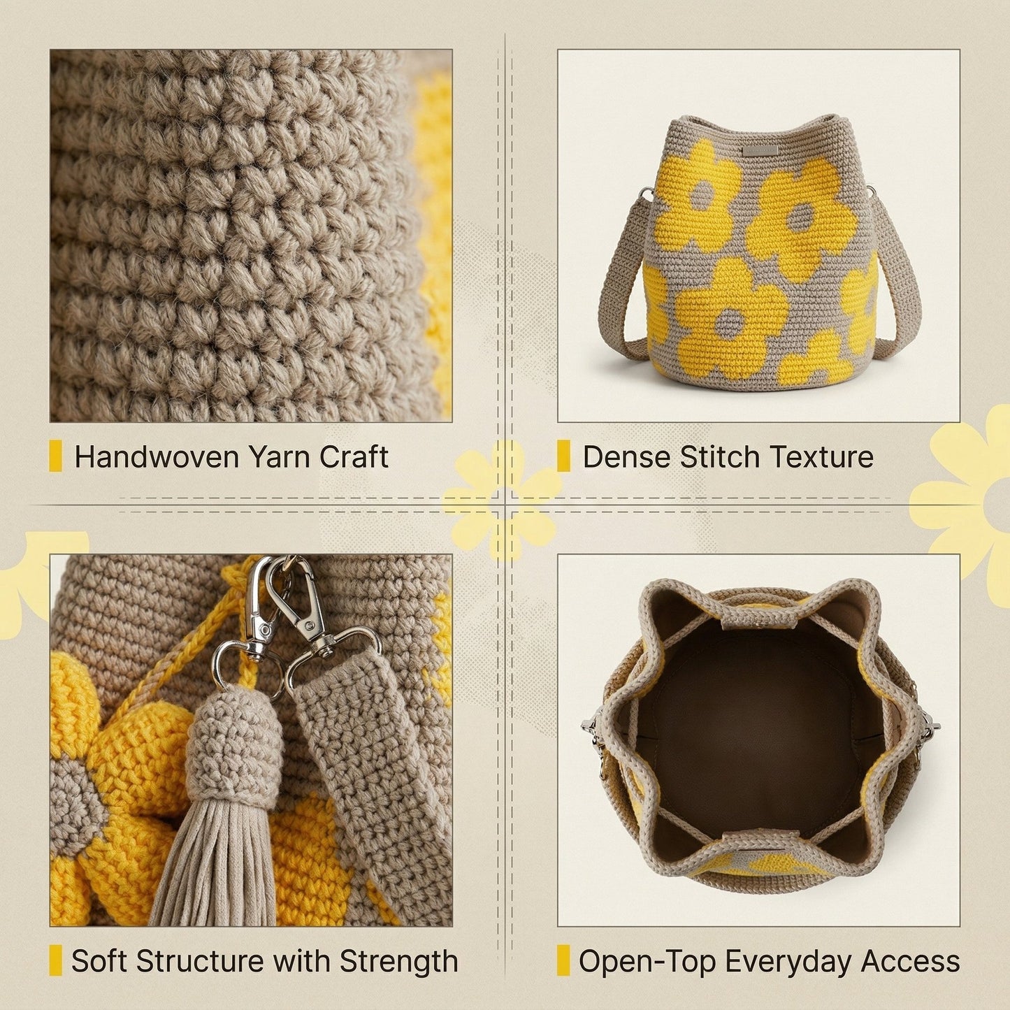 🌼✨Handmade Crochet Flower Tote