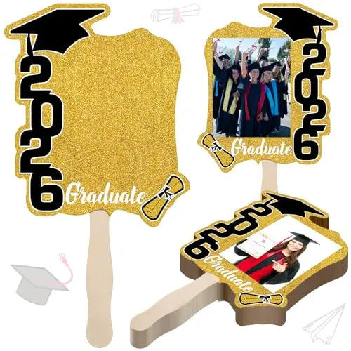 🔥Last Day 49% OFF - 🎓Class of 2026 Graduation Fan Set — Double-Sided Photo Props with Handles