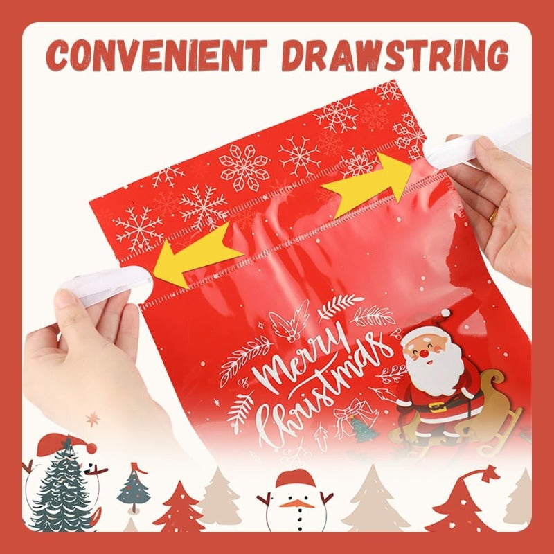 Christmas gift bags with drawstrings