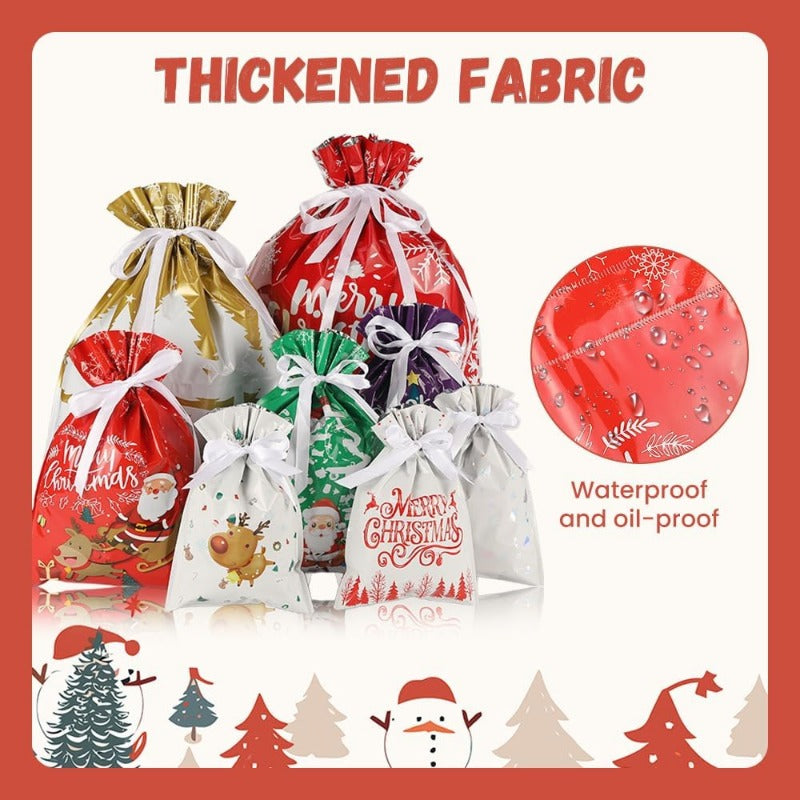 Christmas gift bags with drawstrings