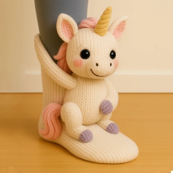Cozy 3D Knit Animal Socks