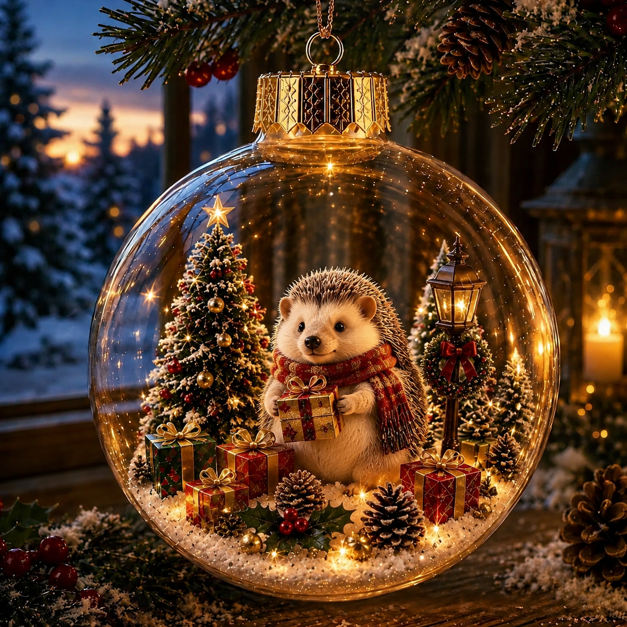 Animal Christmas Crystal Ball