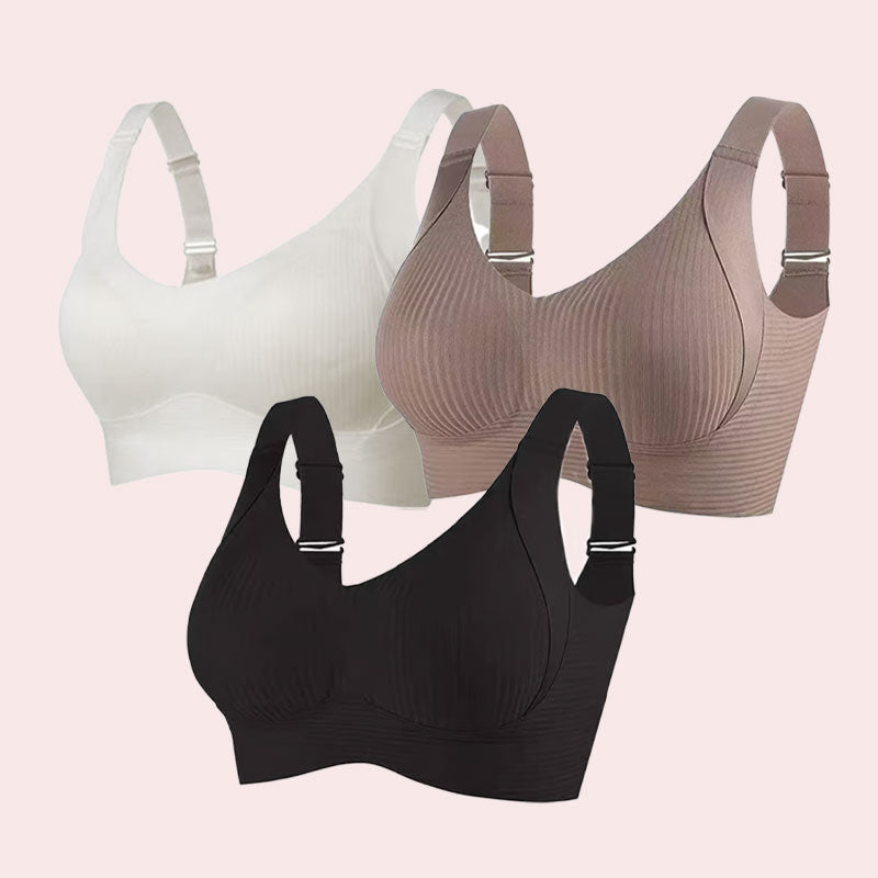 🎁Women's Ribbed Push Up Adjustable Wireless Bra