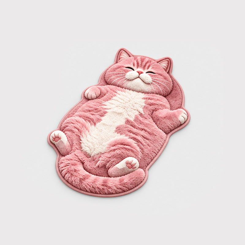 🐱Chubby tabby cat-shaped rug 🤎