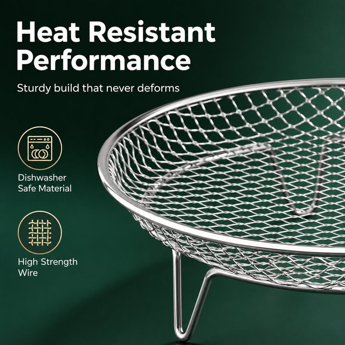 🔥🥘 Stainless steel rack for hot-air fryers – Effortless crispiness