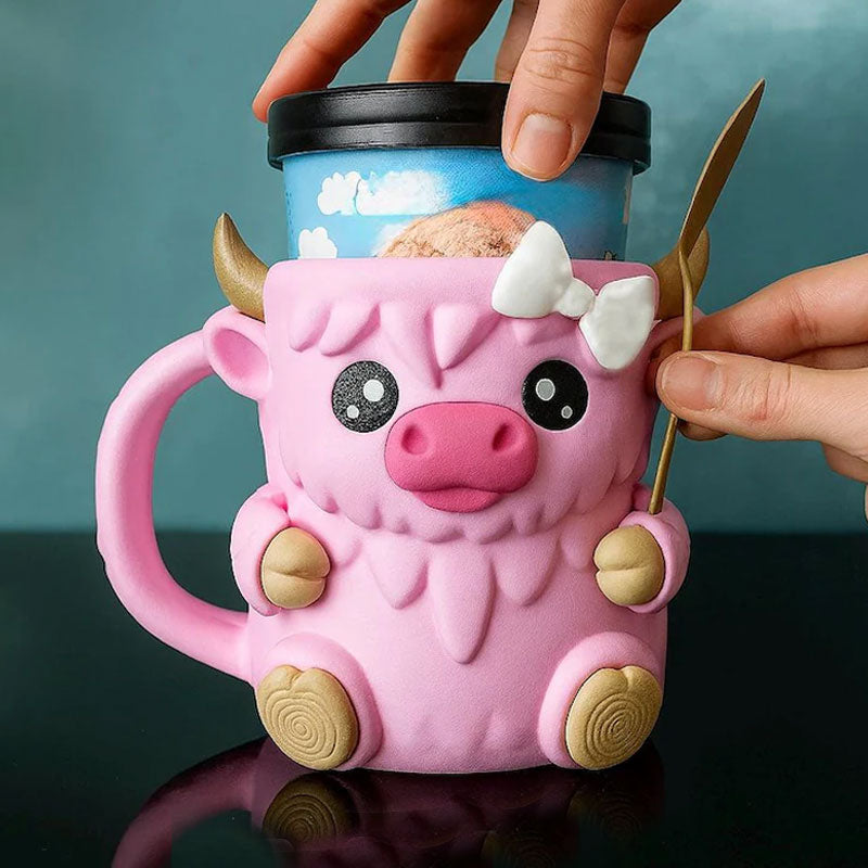 Ferdinand Highland Cow Ice Cream Pint Holder
