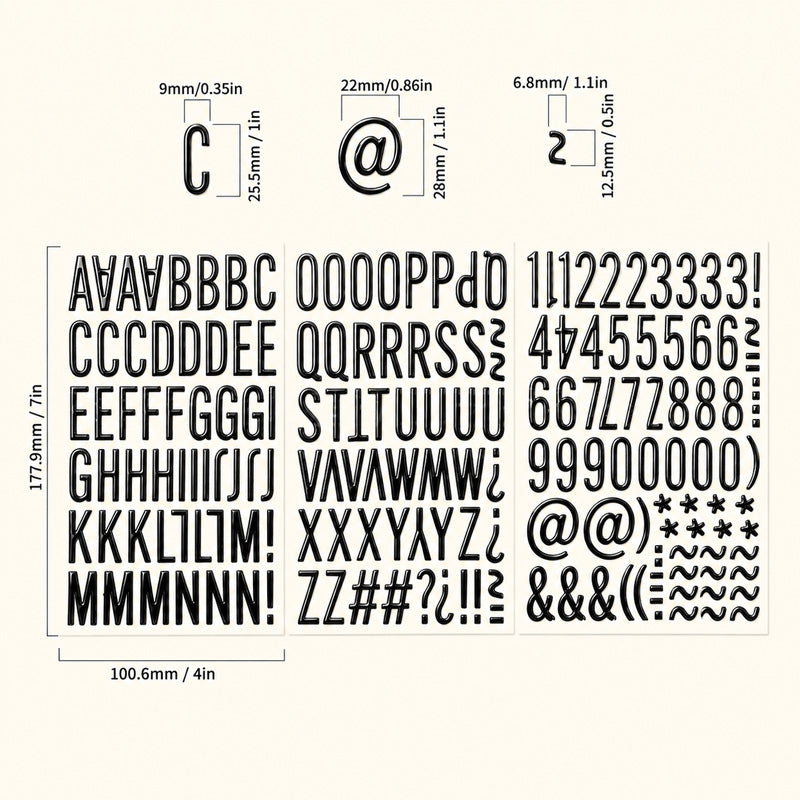 3D Puffy Alphabet Stickers – Bold-Style Letters for DIY Journals, Scrapbooks and Labels