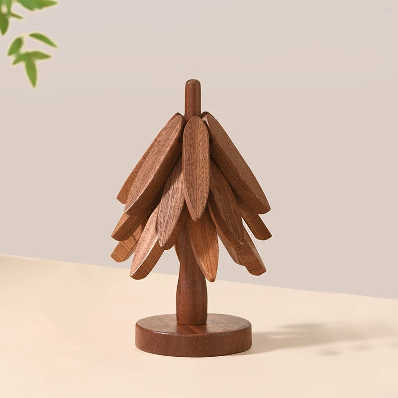 Premium Heat-Resistant Natural Wooden Trivet Set for Hot Dishes