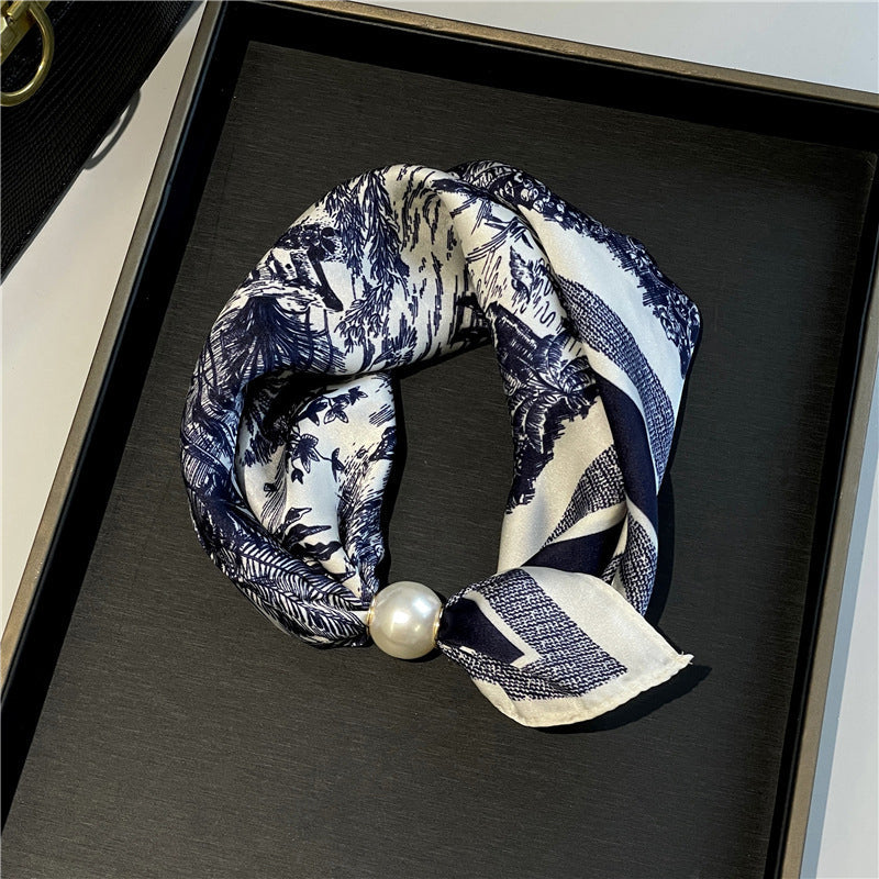 🤍 Pearl Scarf Necklace with Magnetic Clasp