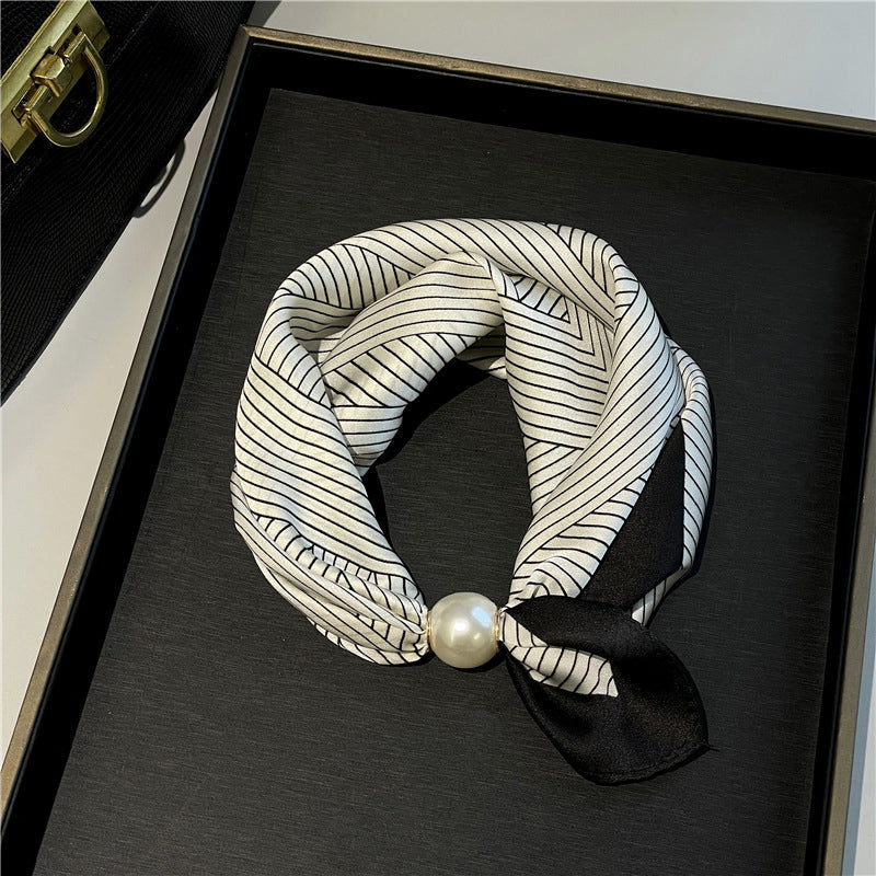 🤍 Pearl Scarf Necklace with Magnetic Clasp
