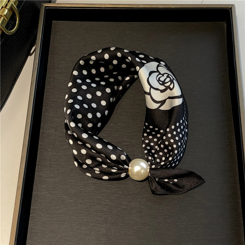 🤍 Pearl Scarf Necklace with Magnetic Clasp