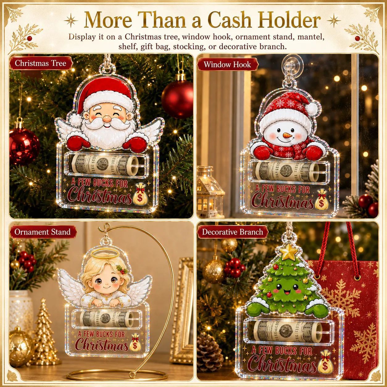 🎄Christmas Crystal Acrylic Holder Ornament