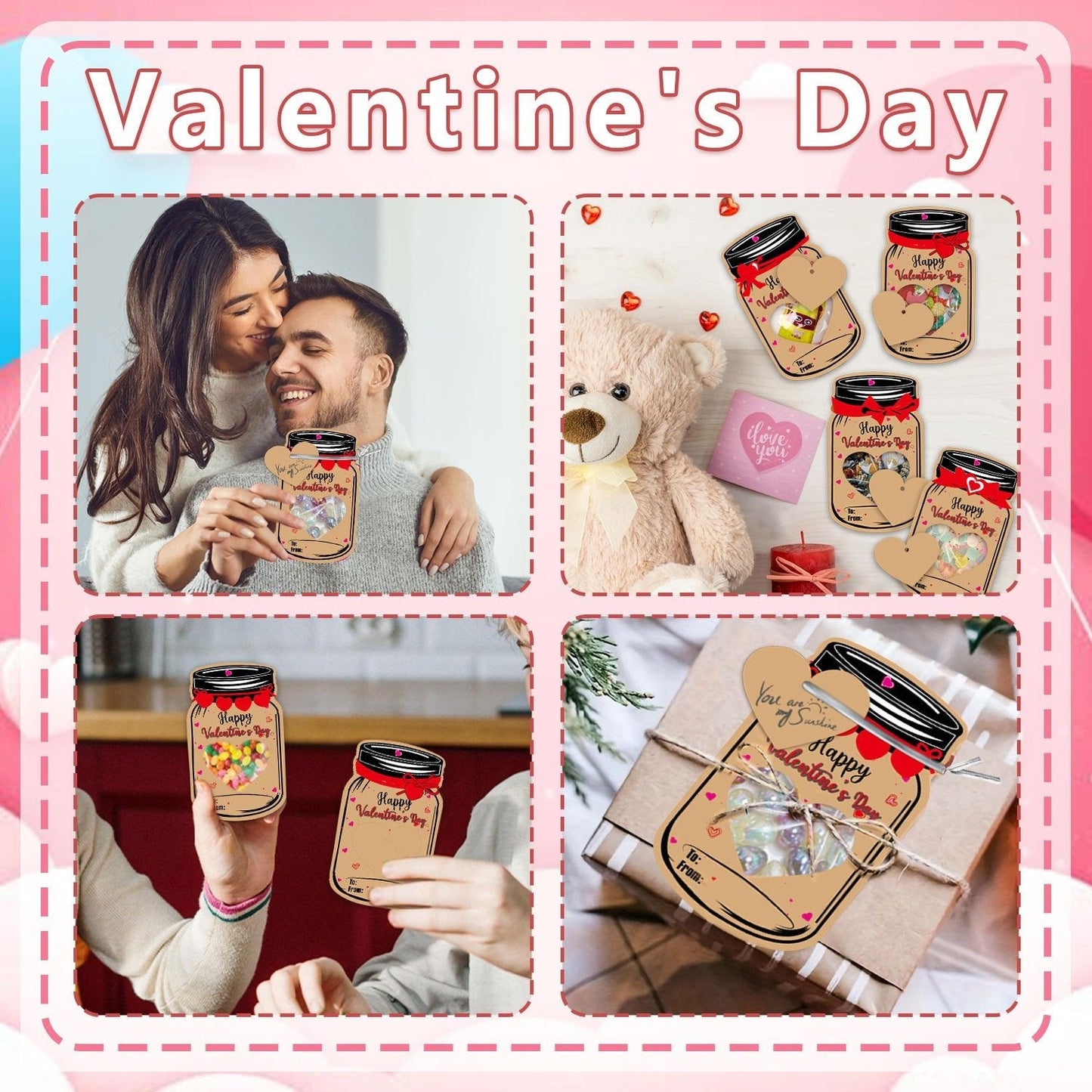 💖 Valentine’s Day Cards for Kids –  Mason Jar Valentine Gift Cards 💖